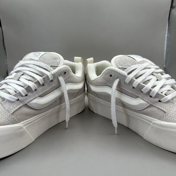 Vans Knu Skool Stack Sneaker Shoes Women's 9.5 White Beige Platform Skate - Picture 5 of 9